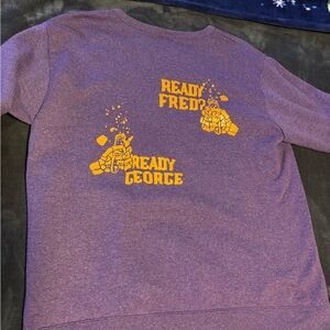 Hanes Purple womens Sweatshirt with Orange Graphic handmade